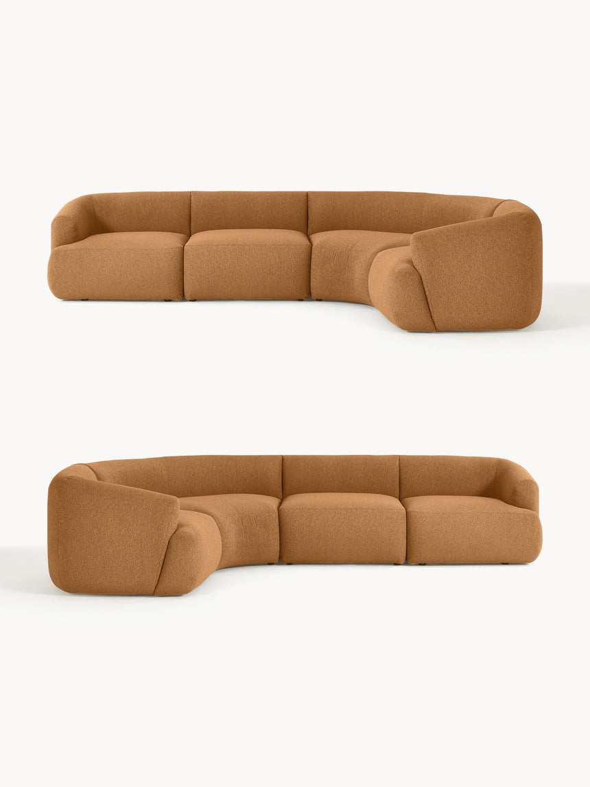 Modern Plus Köşe Koltuk Açık Kahve Bukle