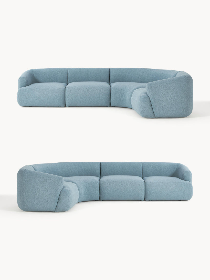 Modern Plus Köşe Koltuk Mavi Bukle