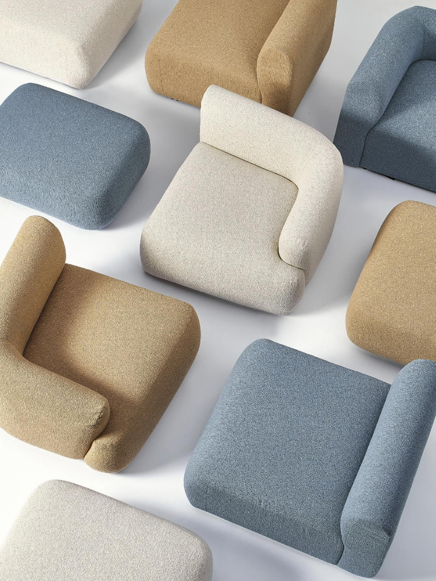 Modern Plus Köşe Koltuk Mavi Bukle