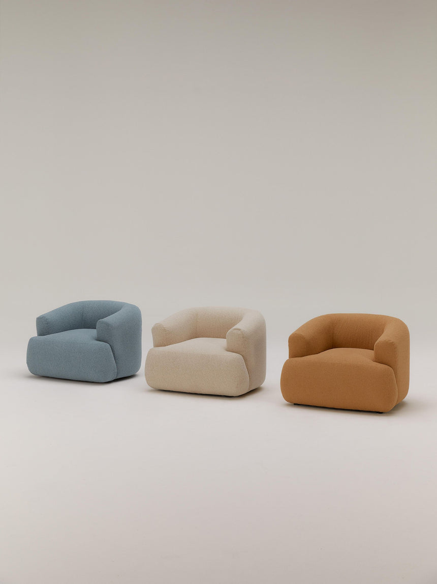 Modern Tekli Koltuk Açık Kahve Bukle