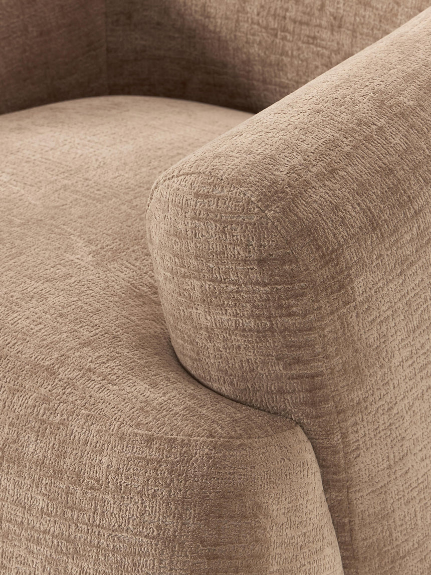 Modern Tekli Koltuk Kahve Dokuma Kadife