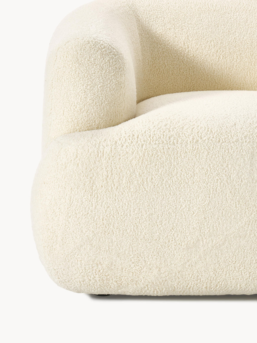 Modern Tekli Koltuk Kırık Beyaz Teddy