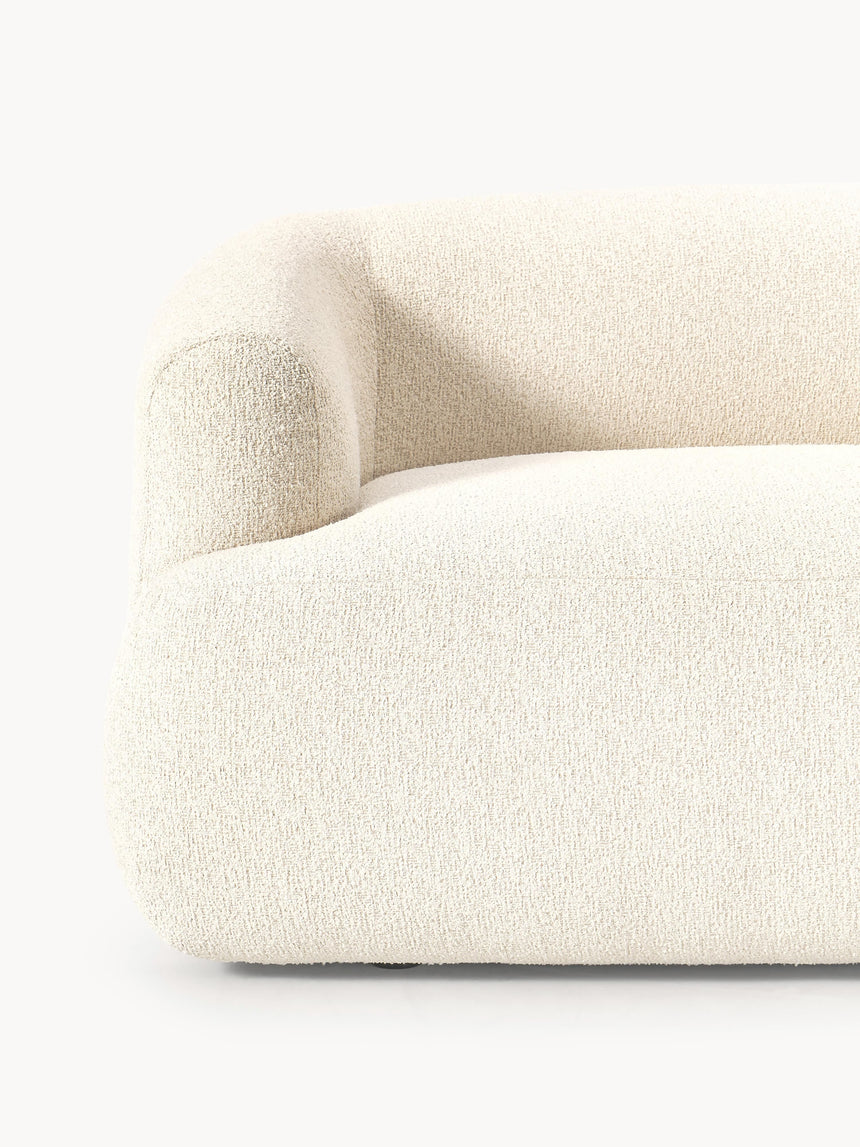 Modern Üçlü Koltuk Kırık Beyaz Bukle