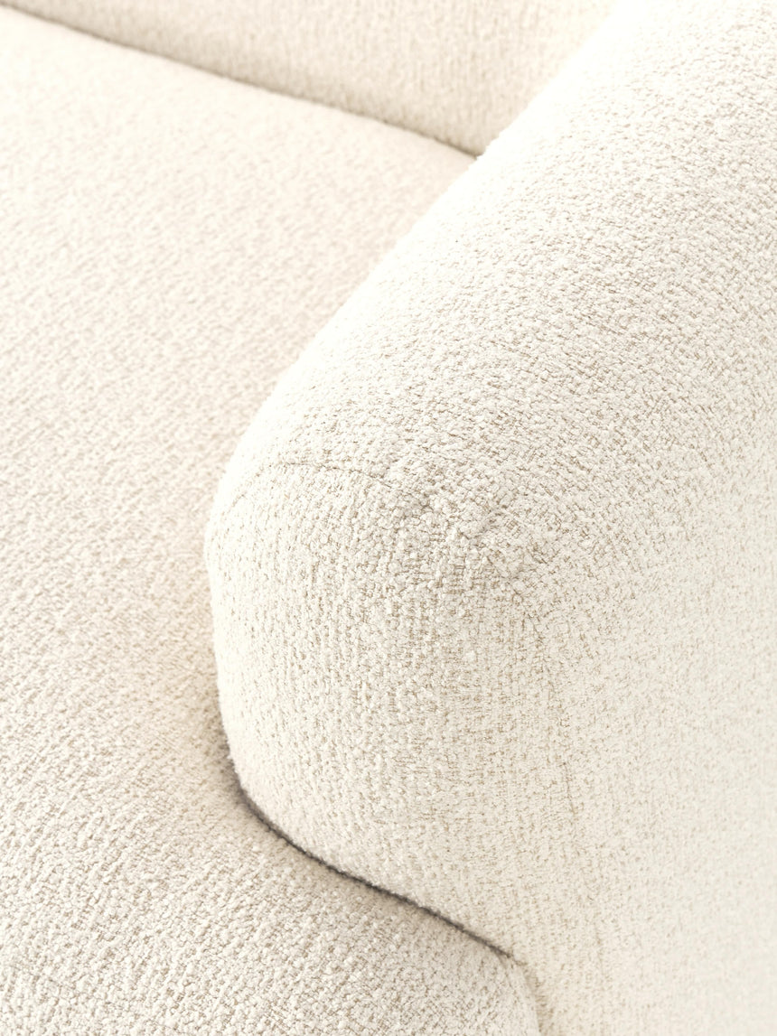 Modern Üçlü Koltuk Kırık Beyaz Bukle