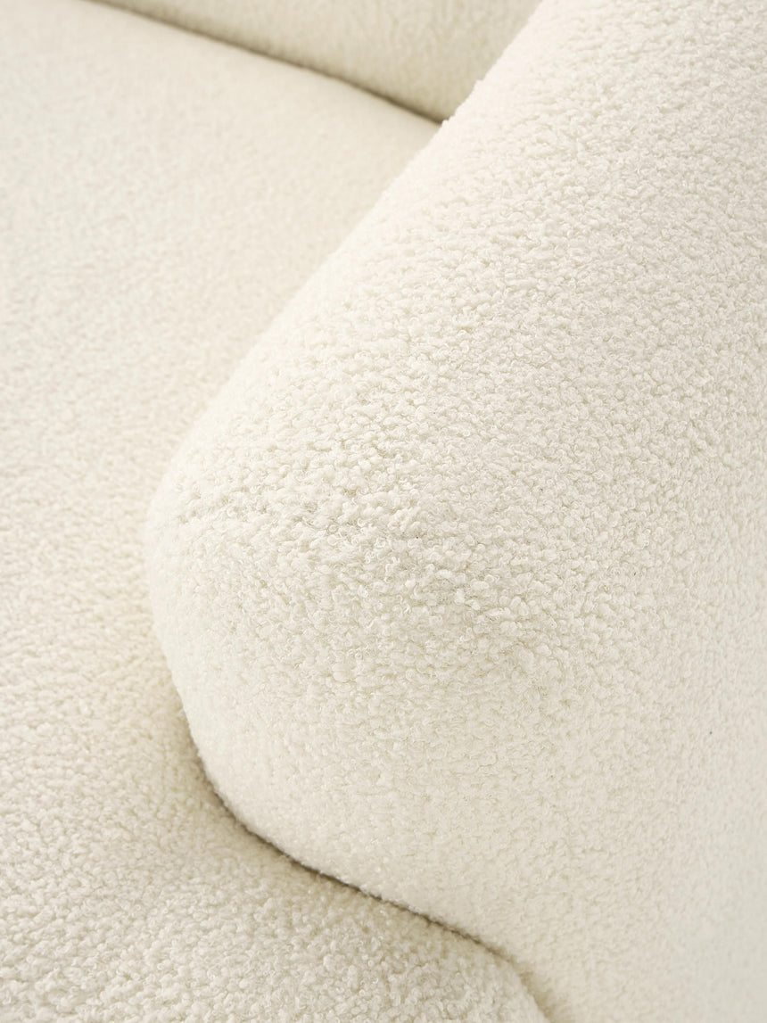 Modern Üçlü Koltuk Kırık Beyaz Teddy