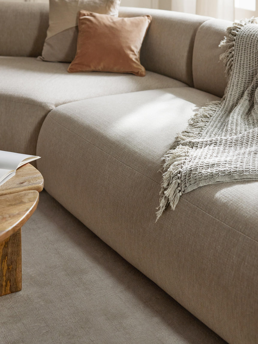 Modern Ultra Köşe Koltuk Bej Dokuma Kumaş