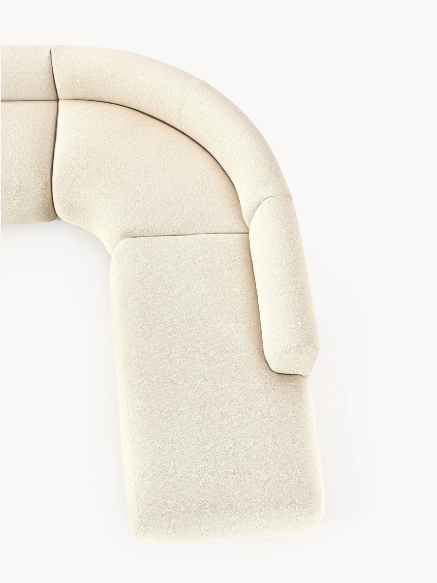 Modern Ultra Köşe Koltuk Kırık Beyaz Bukle