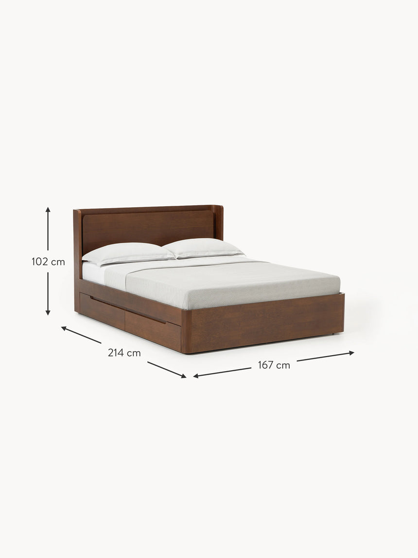 Mola Çift Kişilik Ahşap Karyola Ceviz