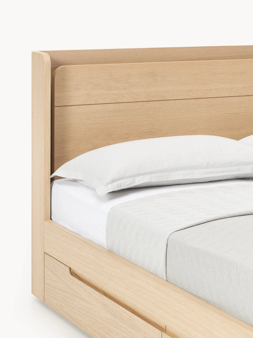 Mola Çift Kişilik Ahşap Karyola Meşe