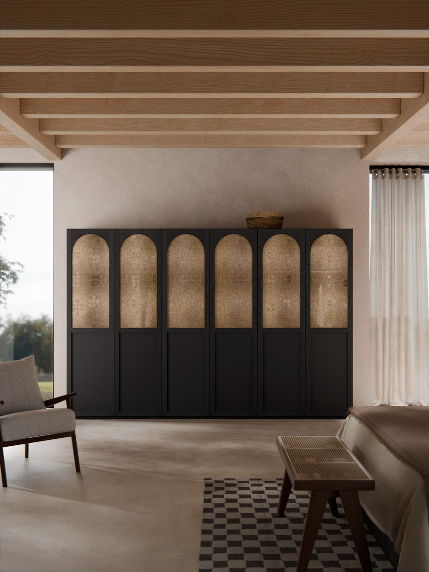 Mon Altı Kapılı Modül Gardırop Siyah