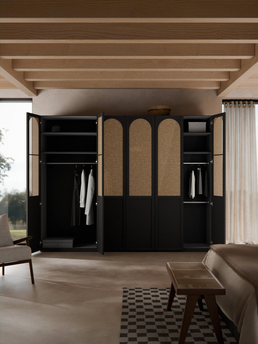 Mon Altı Kapılı Modül Gardırop Siyah