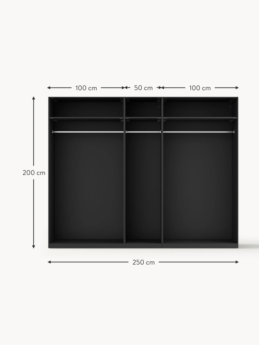 Mon Beş Kapılı Modül Gardırop Siyah