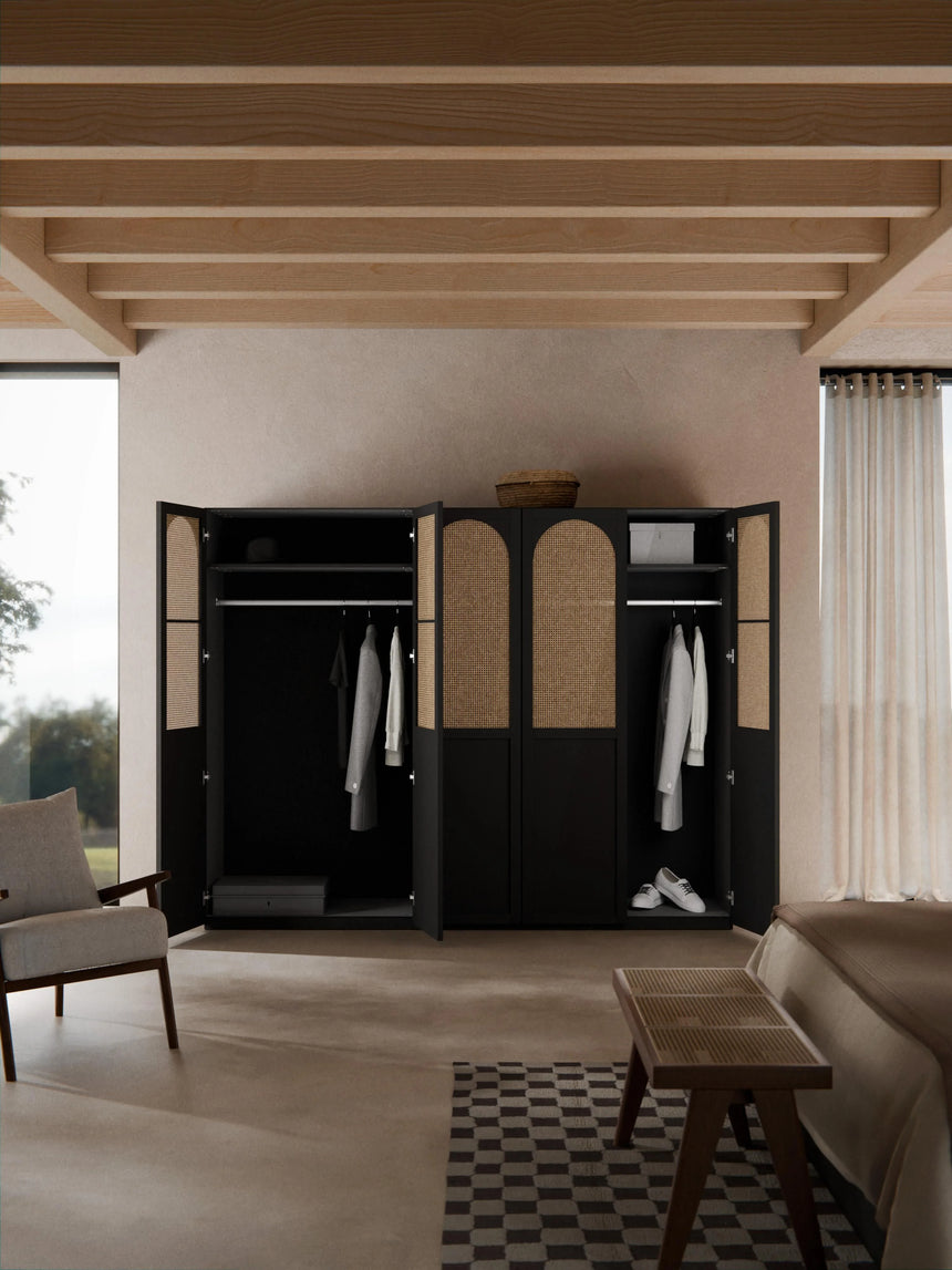 Mon Beş Kapılı Modül Gardırop Siyah