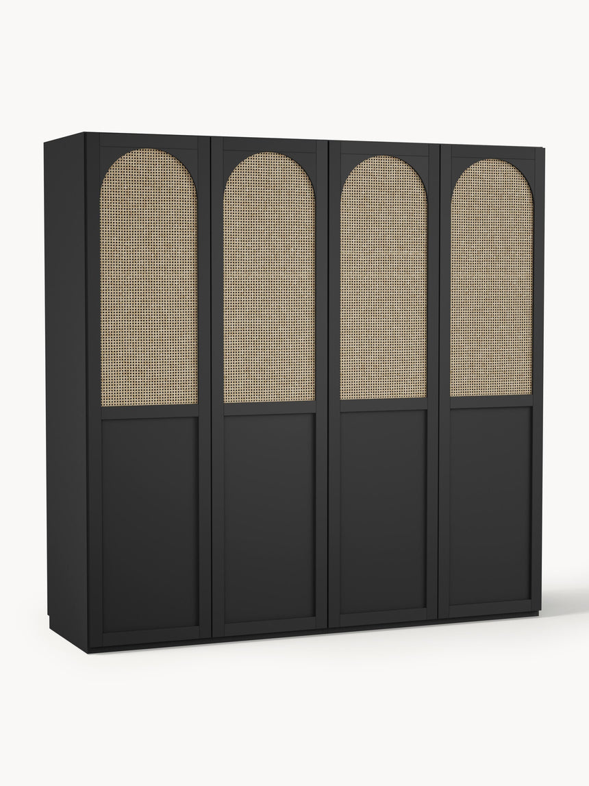 Mon Dört Kapılı Modül Gardırop Siyah