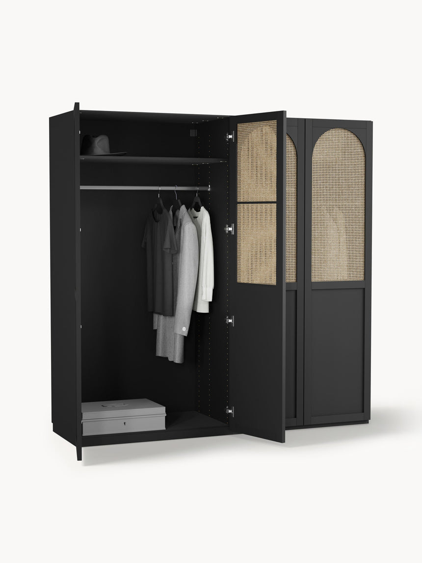 Mon Dört Kapılı Modül Gardırop Siyah