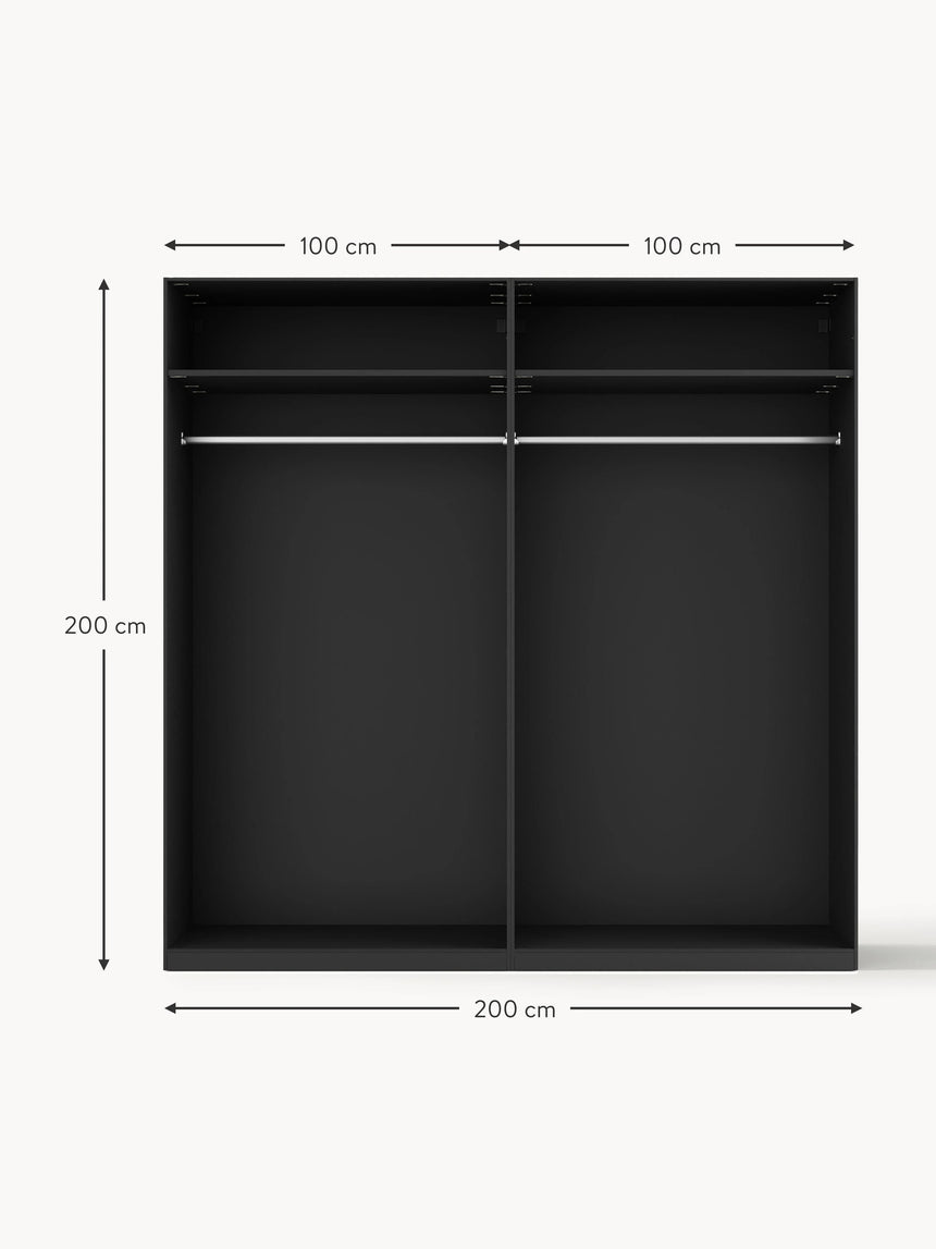 Mon Dört Kapılı Modül Gardırop Siyah