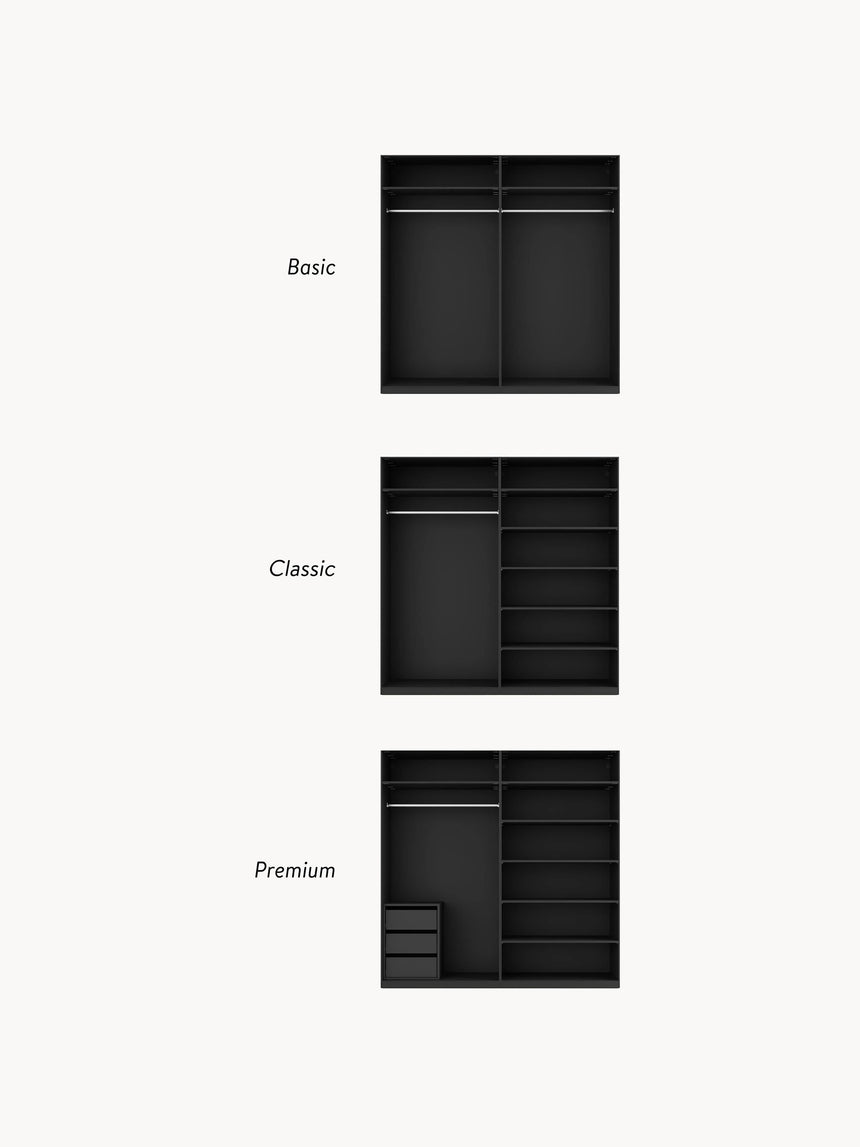 Mon Dört Kapılı Modül Gardırop Siyah