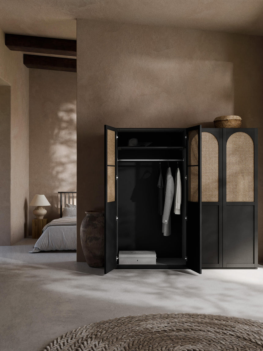 Mon Dört Kapılı Modül Gardırop Siyah