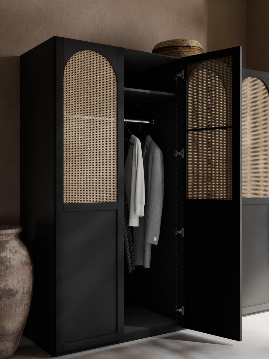 Mon Dört Kapılı Modül Gardırop Siyah