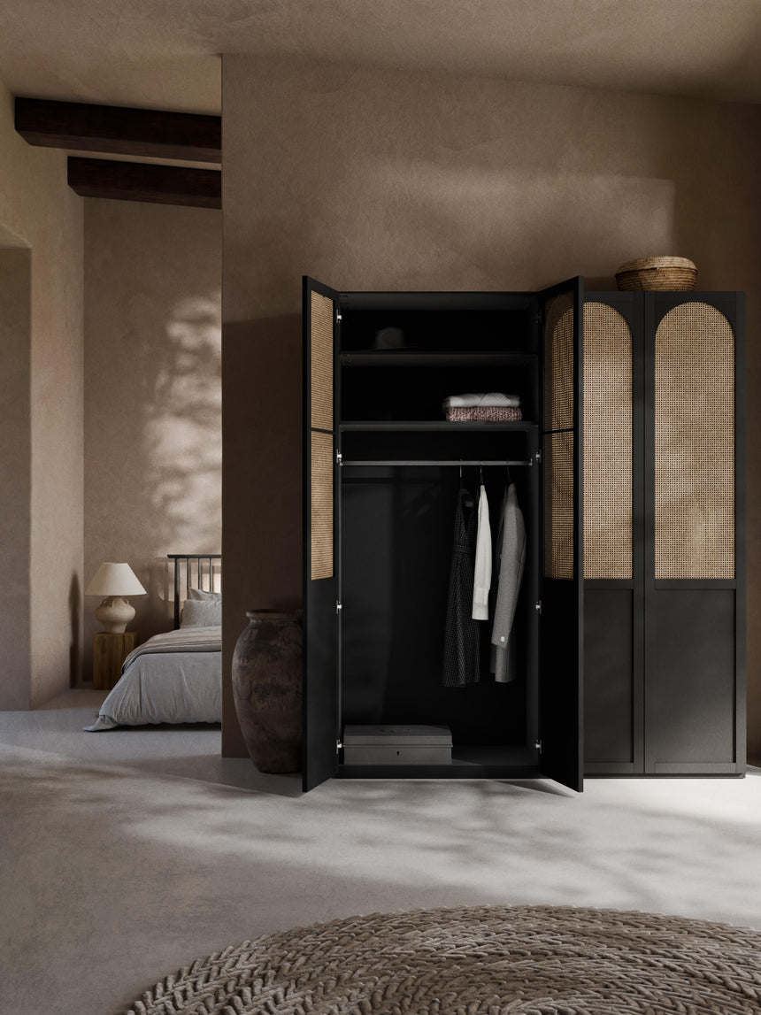 Mon Dört Kapılı Modül Gardırop Siyah