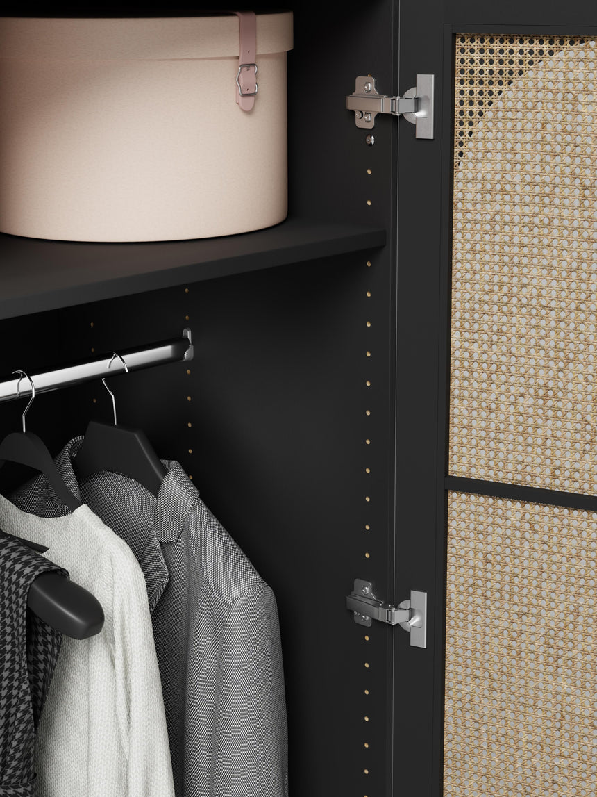 Mon Tek Kapılı Modül Gardırop Siyah