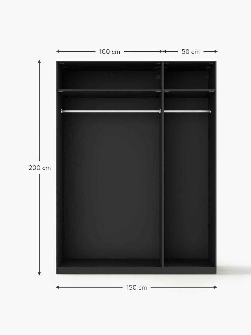 Mon Üç Kapılı Modül Gardırop Siyah