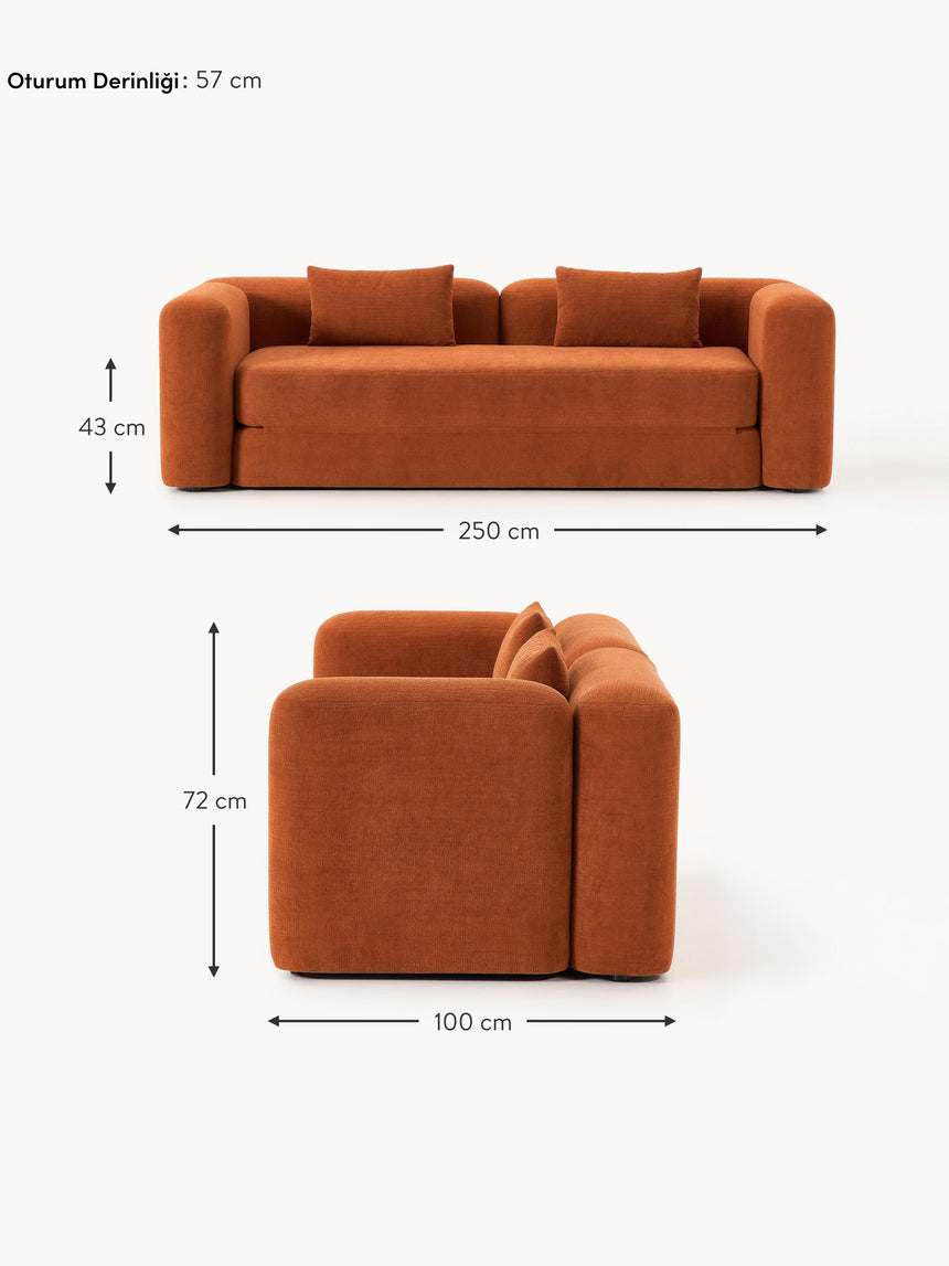 Mono Yataklı Üçlü Koltuk Pişmiş Toprak