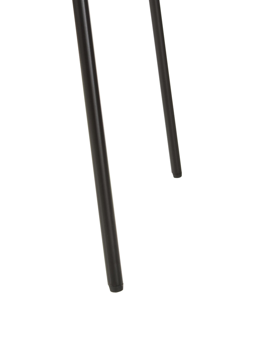 Omada Kırık Beyaz Keten Kumaş Döşemeli Ahşap Sandalye Ceviz