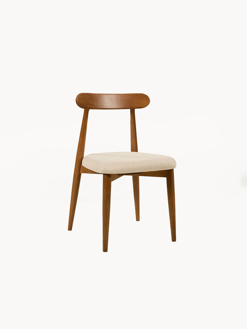 Lucca Yuvarlak Yemek Masası Ceviz Ceviz + Oslo Sandalye Krem Ceviz