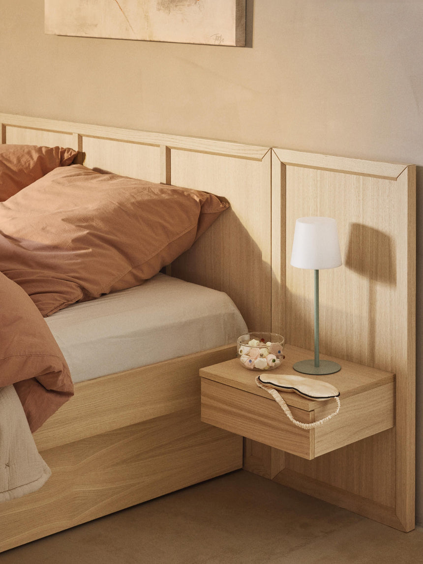 Otel Çift Kişilik Ahşap Karyola Meşe