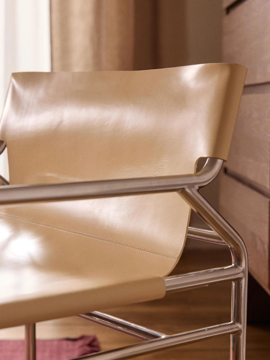 Palm Deri Tekli Koltuk Açık Bej