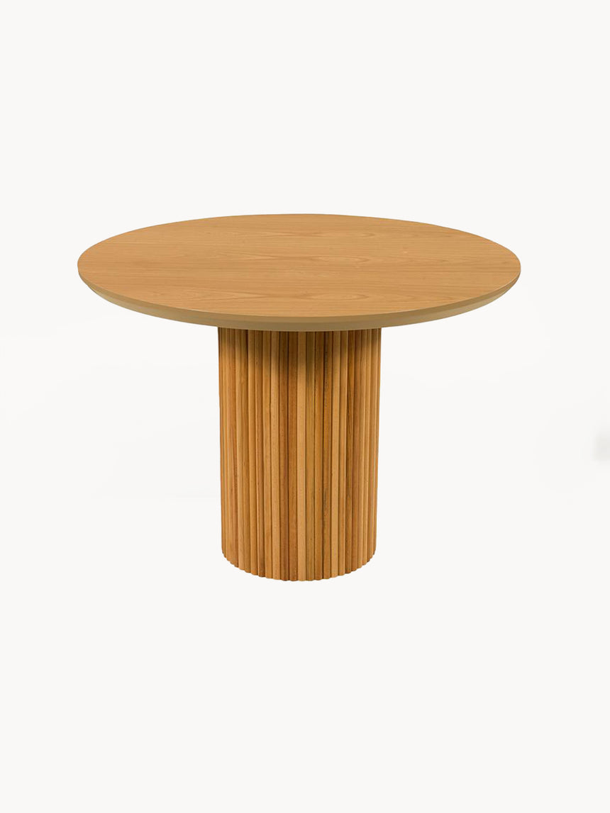 Pena Yuvarlak Yemek Masası Meşe Meşe + Pena Sandalye Krem Meşe