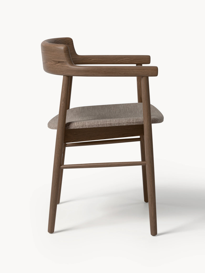 Pira Kahve Minderli Ahşap Sandalye Ceviz