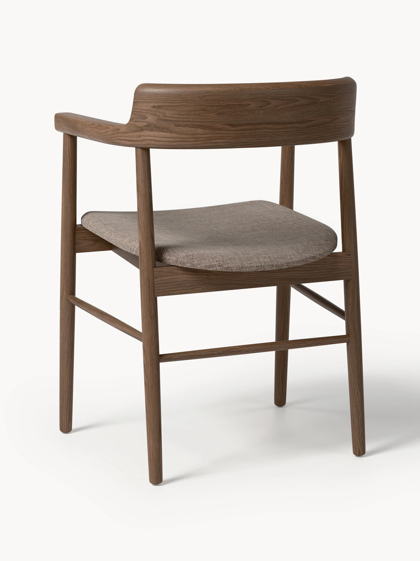 Pira Kahve Minderli Ahşap Sandalye Ceviz