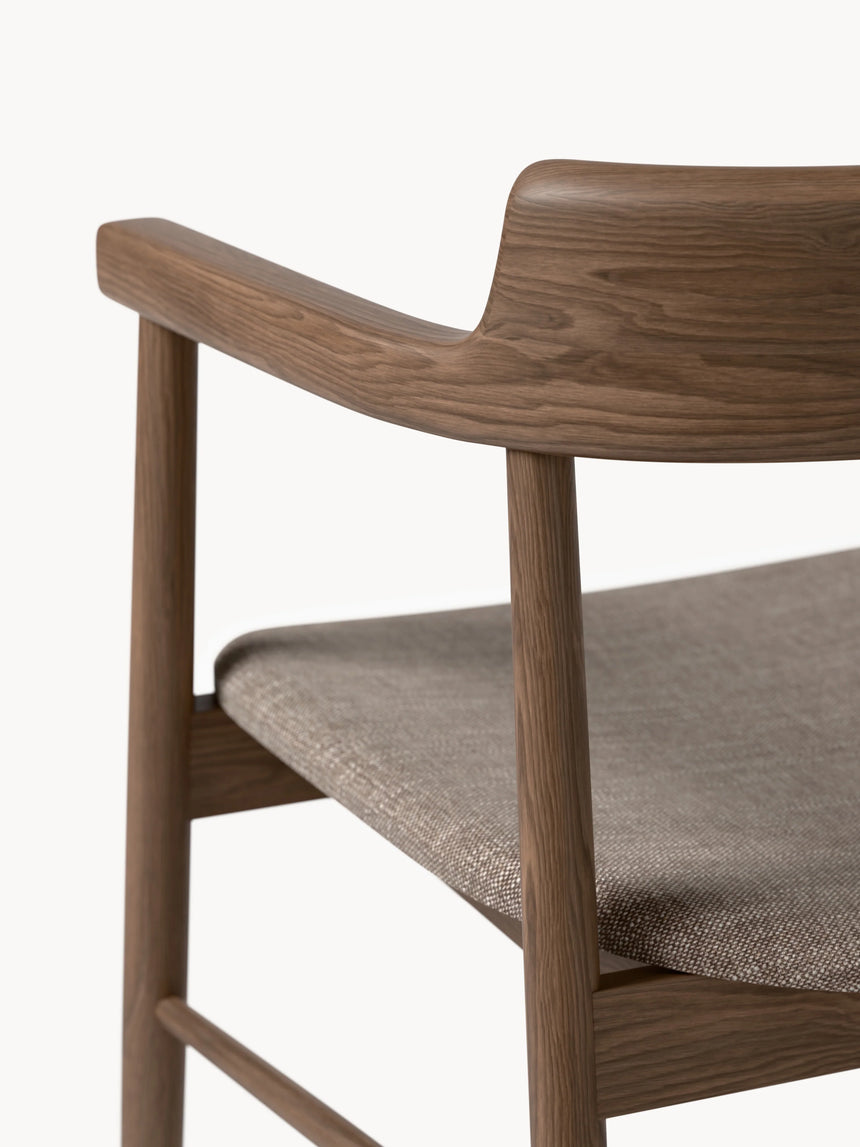 Pira Kahve Minderli Ahşap Sandalye Ceviz