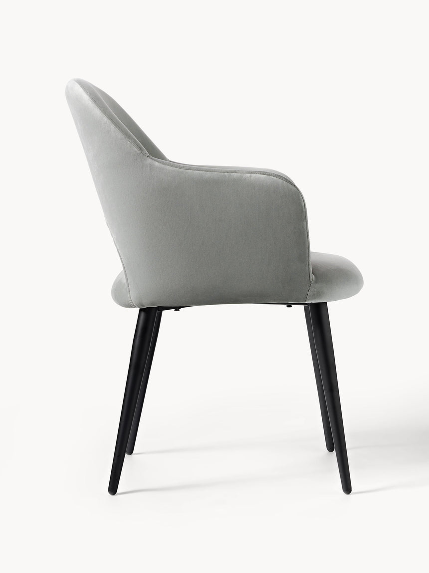 Poli Kollu Kumaş Sandalye Açık Gri