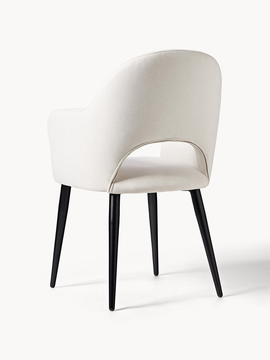 Poli Kollu Kumaş Sandalye Kırık Beyaz