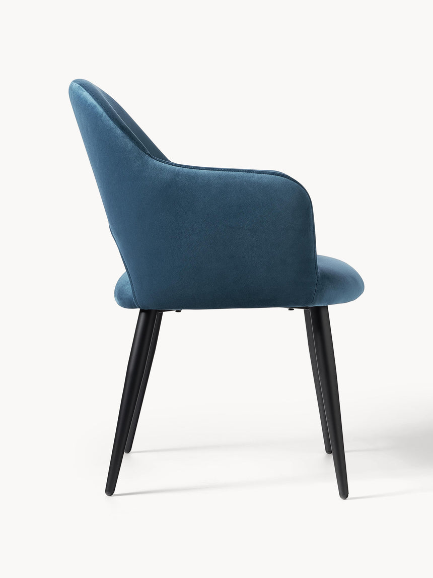 Poli Kollu Kumaş Sandalye Mavi