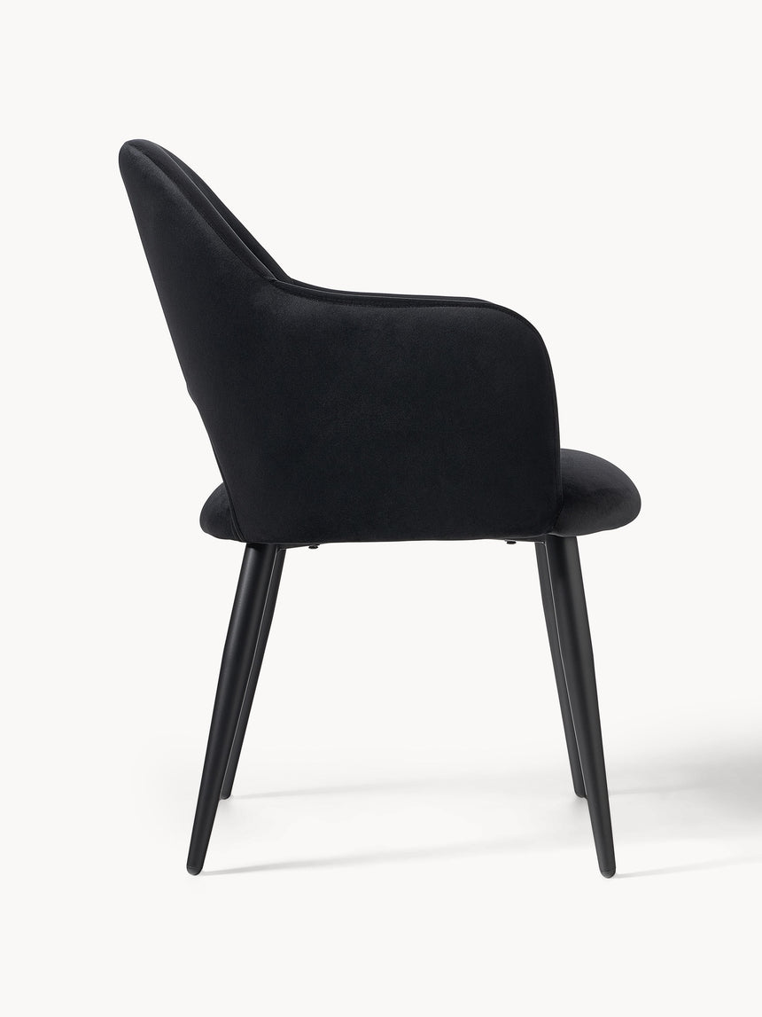 Poli Kollu Kumaş Sandalye Siyah