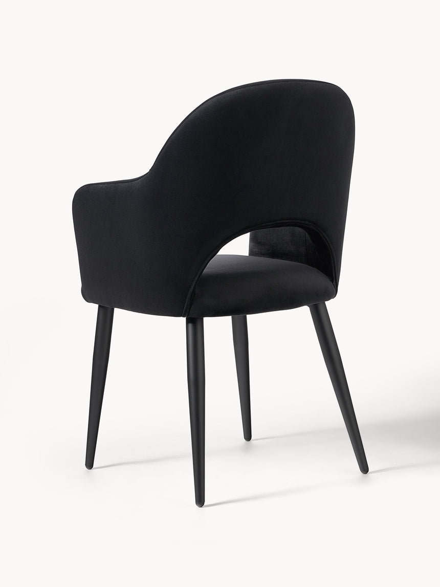 Poli Kollu Kumaş Sandalye Siyah