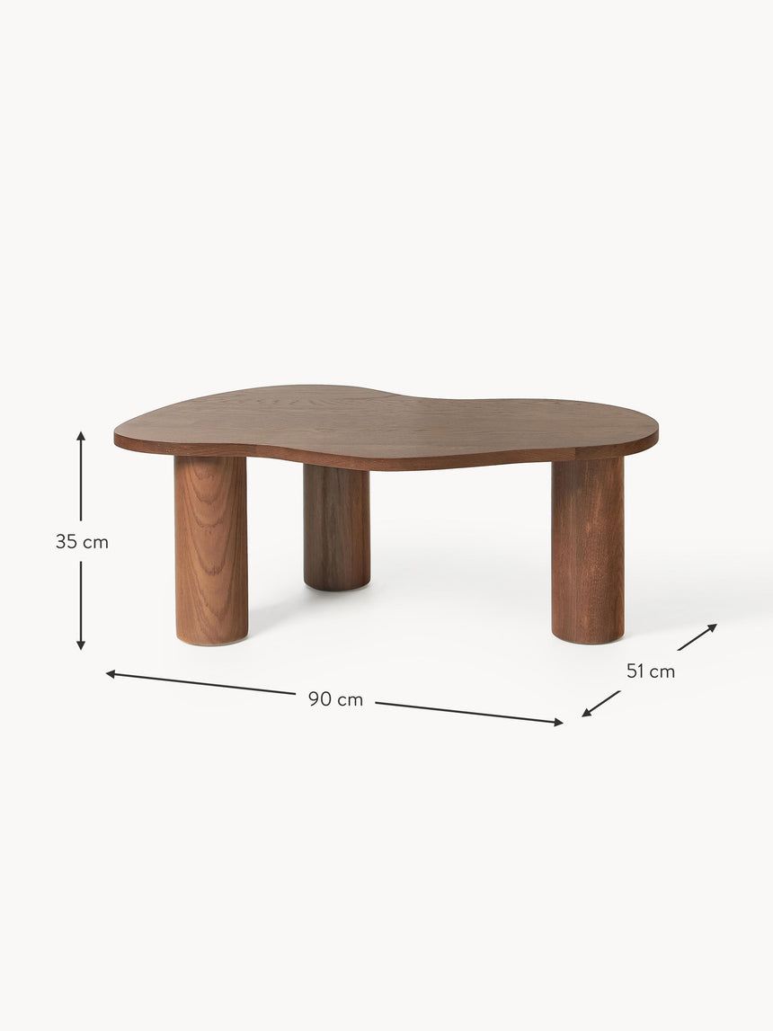 Polo Ahşap Organik Şekilli Orta Sehpa Ceviz