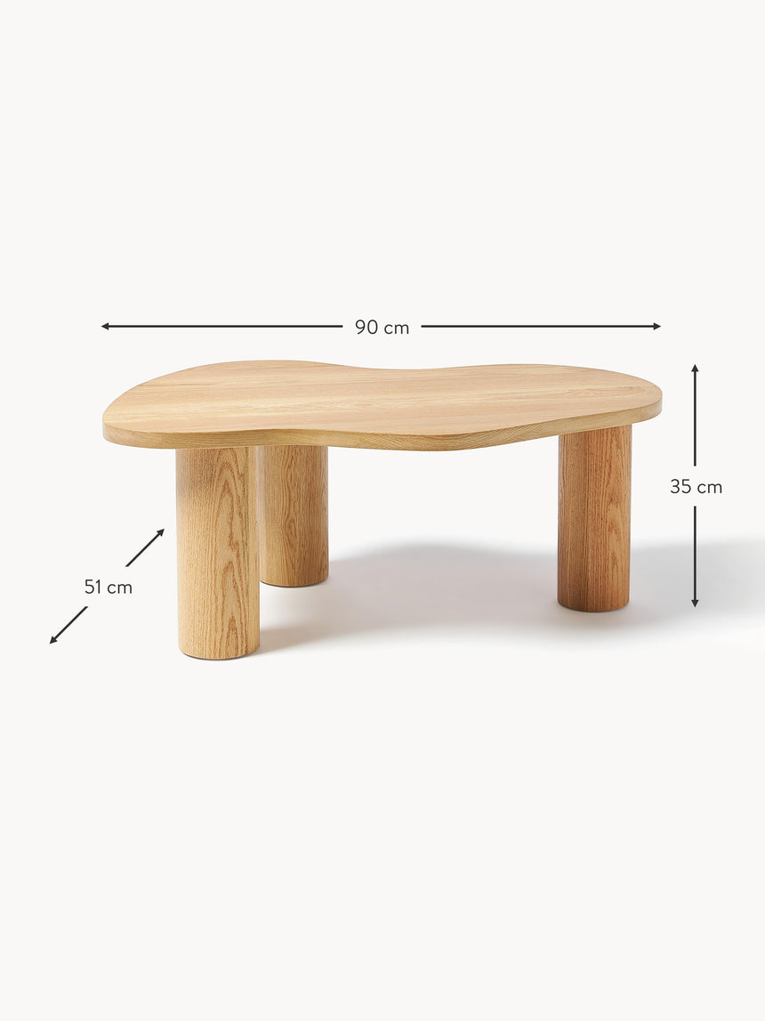 Polo Ahşap Organik Şekilli Orta Sehpa Meşe