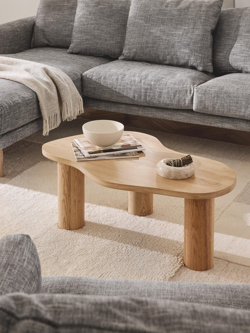 Polo Ahşap Organik Şekilli Orta Sehpa Meşe