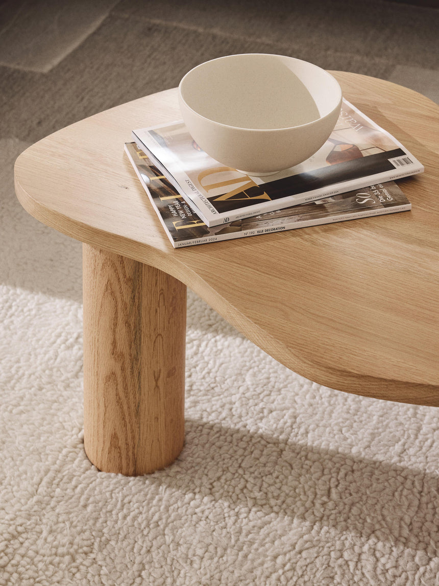 Polo Ahşap Organik Şekilli Orta Sehpa Meşe