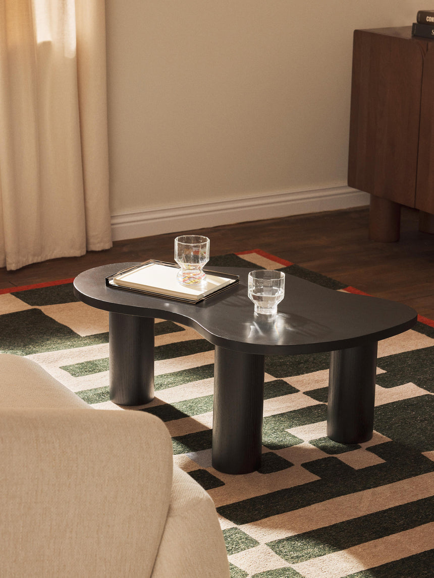 Polo Ahşap Organik Şekilli Orta Sehpa Siyah