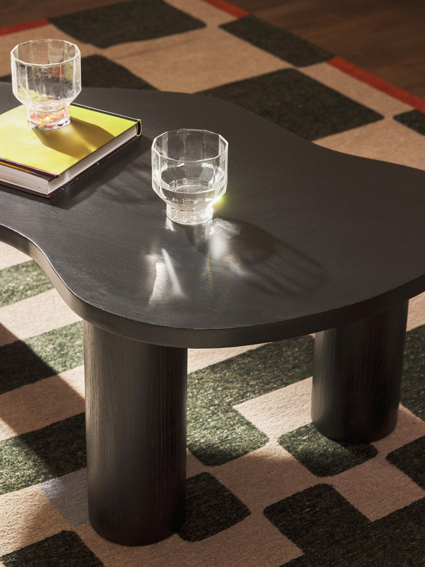 Polo Ahşap Organik Şekilli Orta Sehpa Siyah