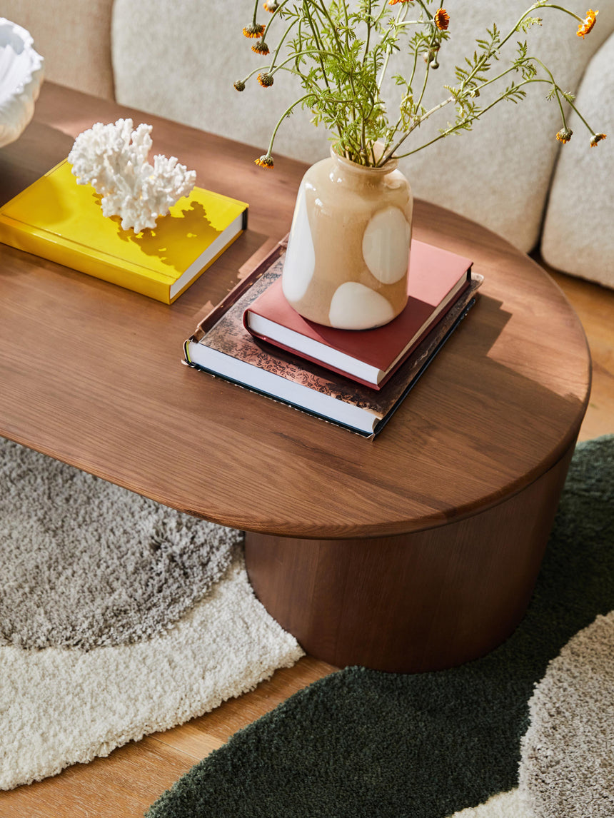 Polo Ahşap Oval Orta Sehpa Ceviz