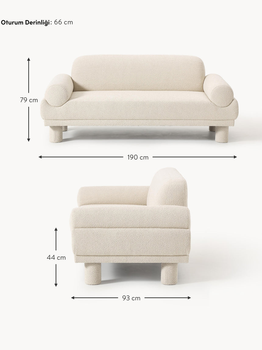 Polo İkili Koltuk Açık Bej Bukle