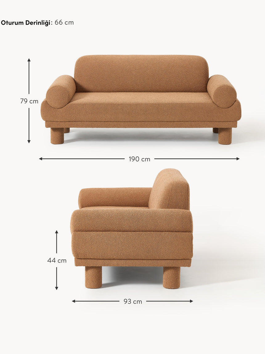 Polo İkili Koltuk Açık Kahve Bukle