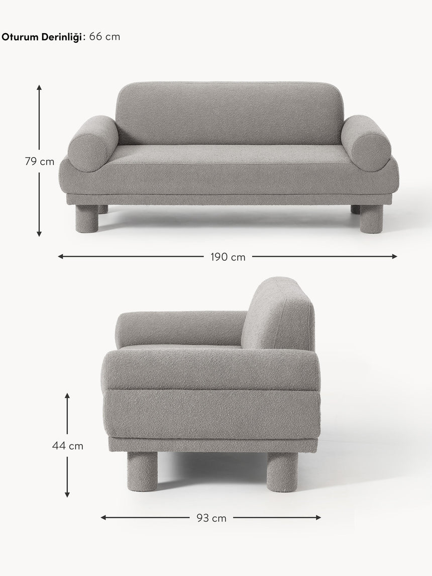 Polo İkili Koltuk Gri Bukle